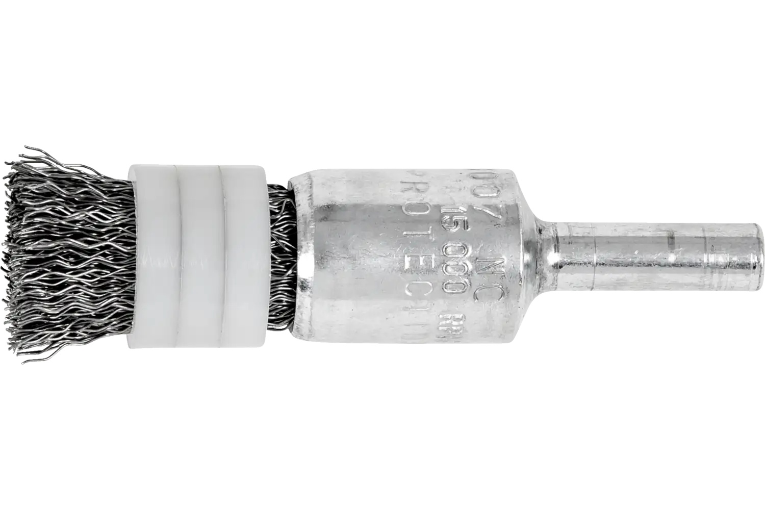 Picture of Pferd Banded Crimped Wire End Brush 1/2" Dia. .010 Carbon Steel 1/4" Shank